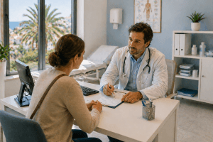 Een consultatie bij een specialist in Spanje verloopt anders afhankelijk van het publieke of private systeem