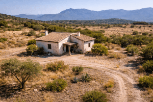 Afgelegen woning in landelijke zone in Spanje met verhoogd risico door afstand tot hulpdiensten en beperkte sociale controle